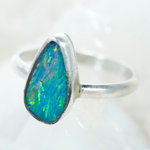 *CURATED CURIOSITY STERLING SILVER AUSTRALIAN OPAL RING